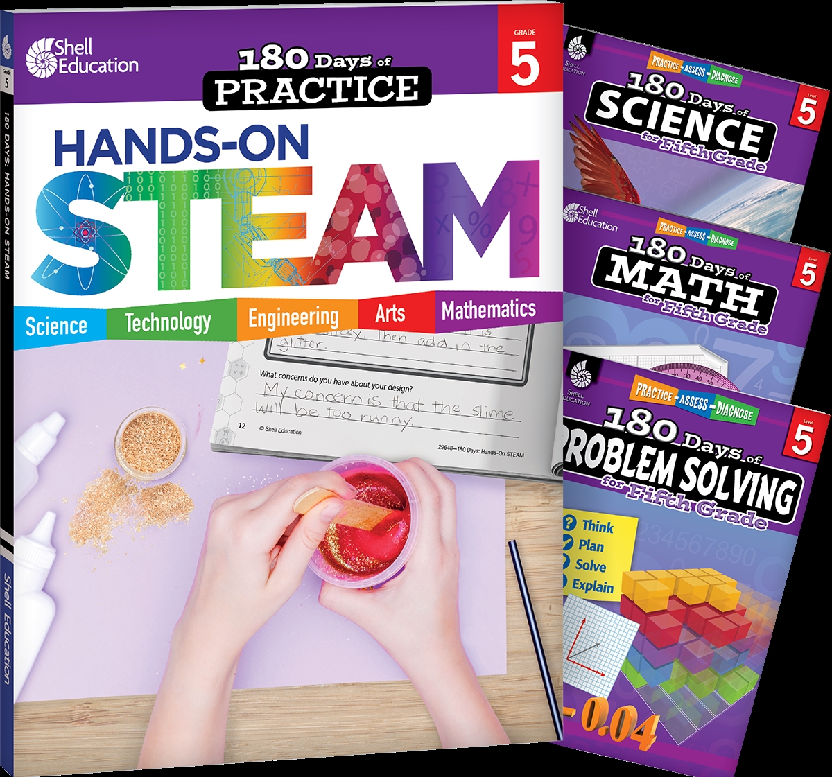 695046 180 Days - Steam, Science, Math & Problem Solving Grade 5 - 4-Book Set
