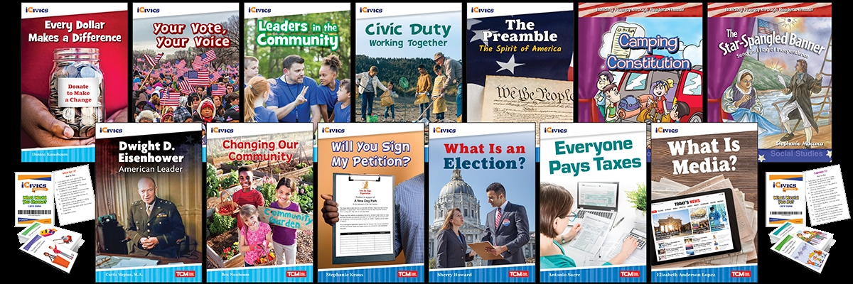 156321 Understanding American Voting, Elections & Roles & Responsibilities 13-Book Set Plus 2-Card Decks for Grades 2-38