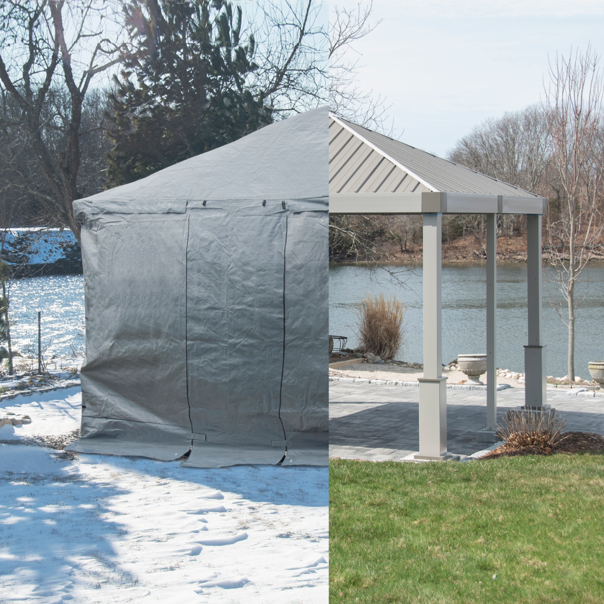 Picture of Sojag 135-9166361 10 x 10 ft. Universal Winter Gazebo Cover&#44; Grey