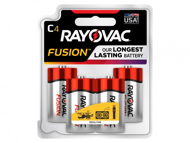 -FUSION-C-4PK 1.5V Fusion C-Cell Alkaline Button Top Batteries - 4 Piece