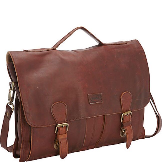 Picture of Sharo B-5XL Soft Leather Laptop Messenger Bag & Brief Bag - Extra Large