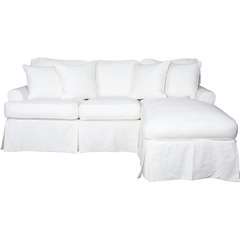 Horizon Slipcovered Sleeper Sofa & Chaise  White