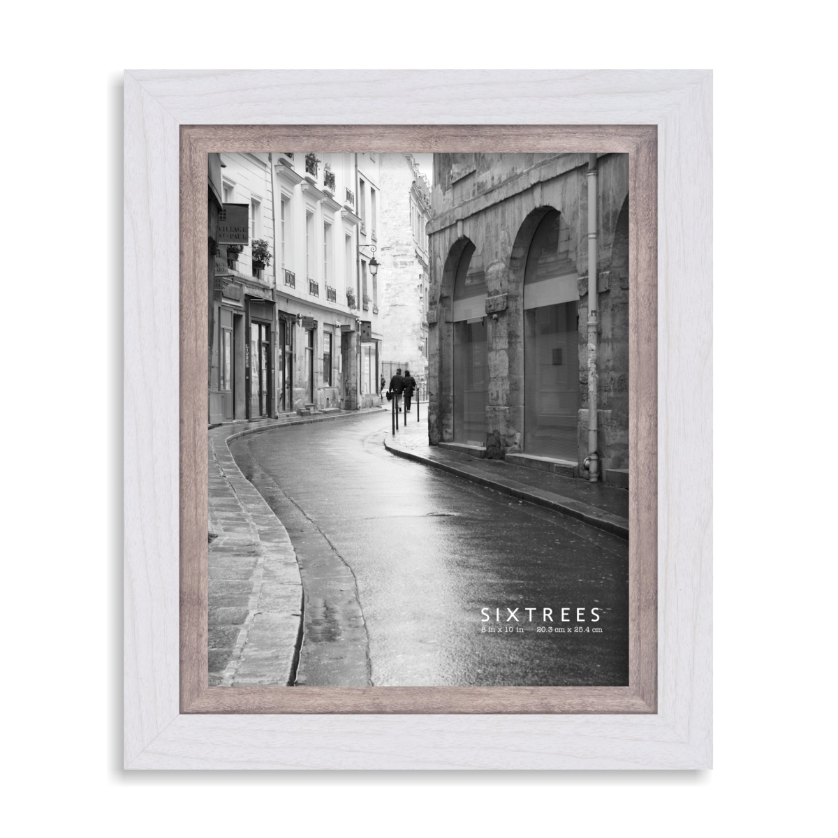8 x 10 in. Shelby White & Grey Dual Wood Picture Frame