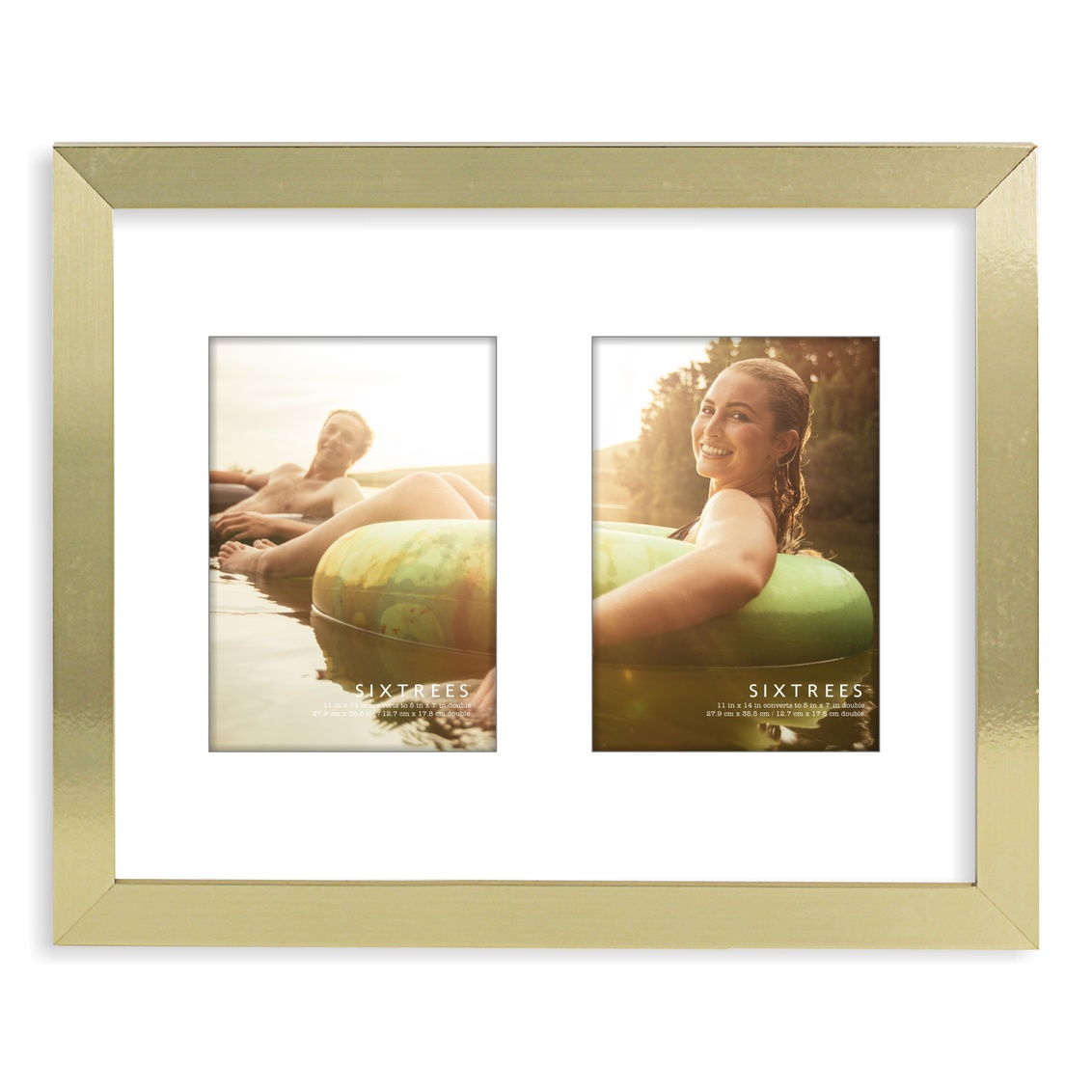 11 x 14 in. Logan Gold M2 Double Wood Picture Frame