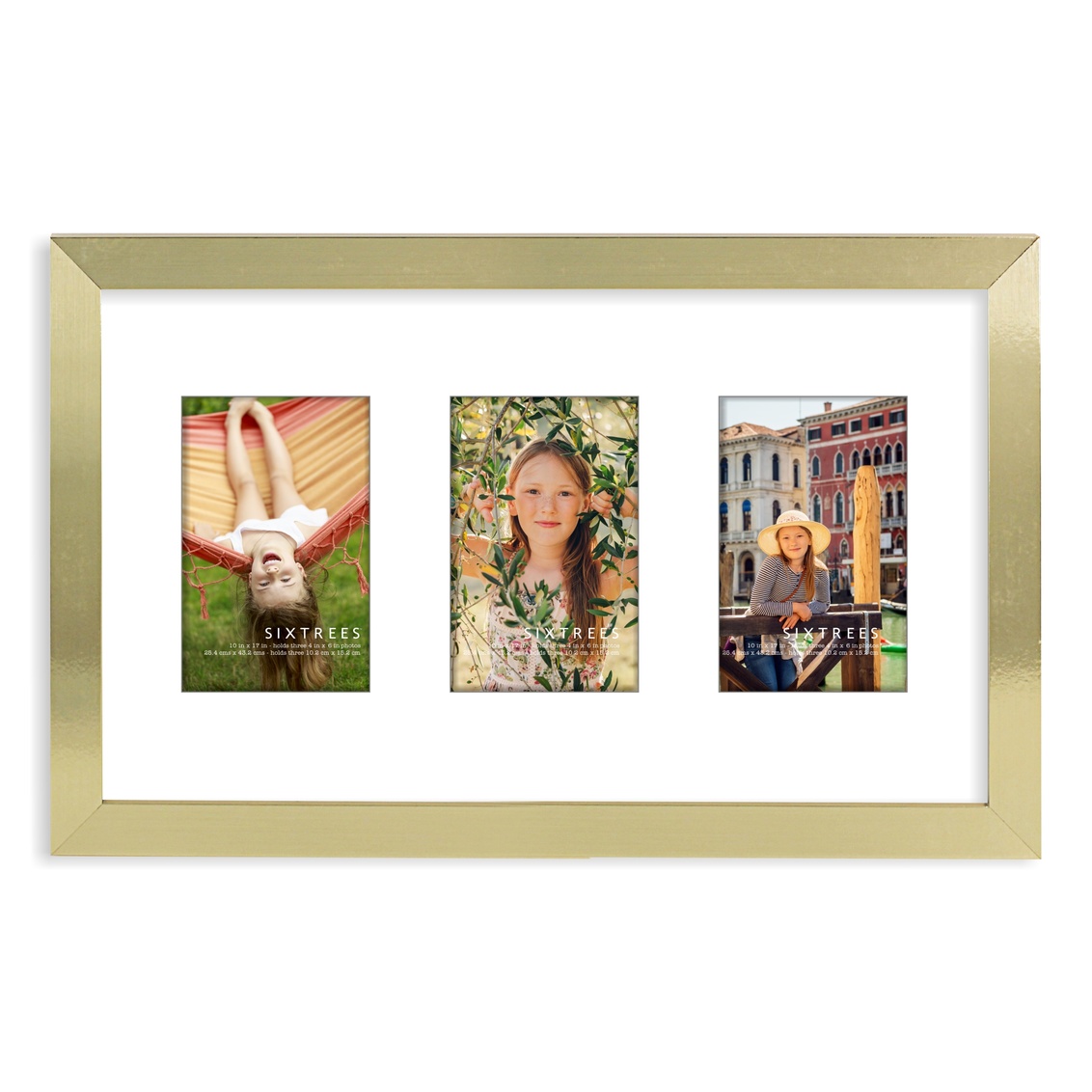 10 x 17 in. Logan Gold M2 Triple Wood Picture Frame