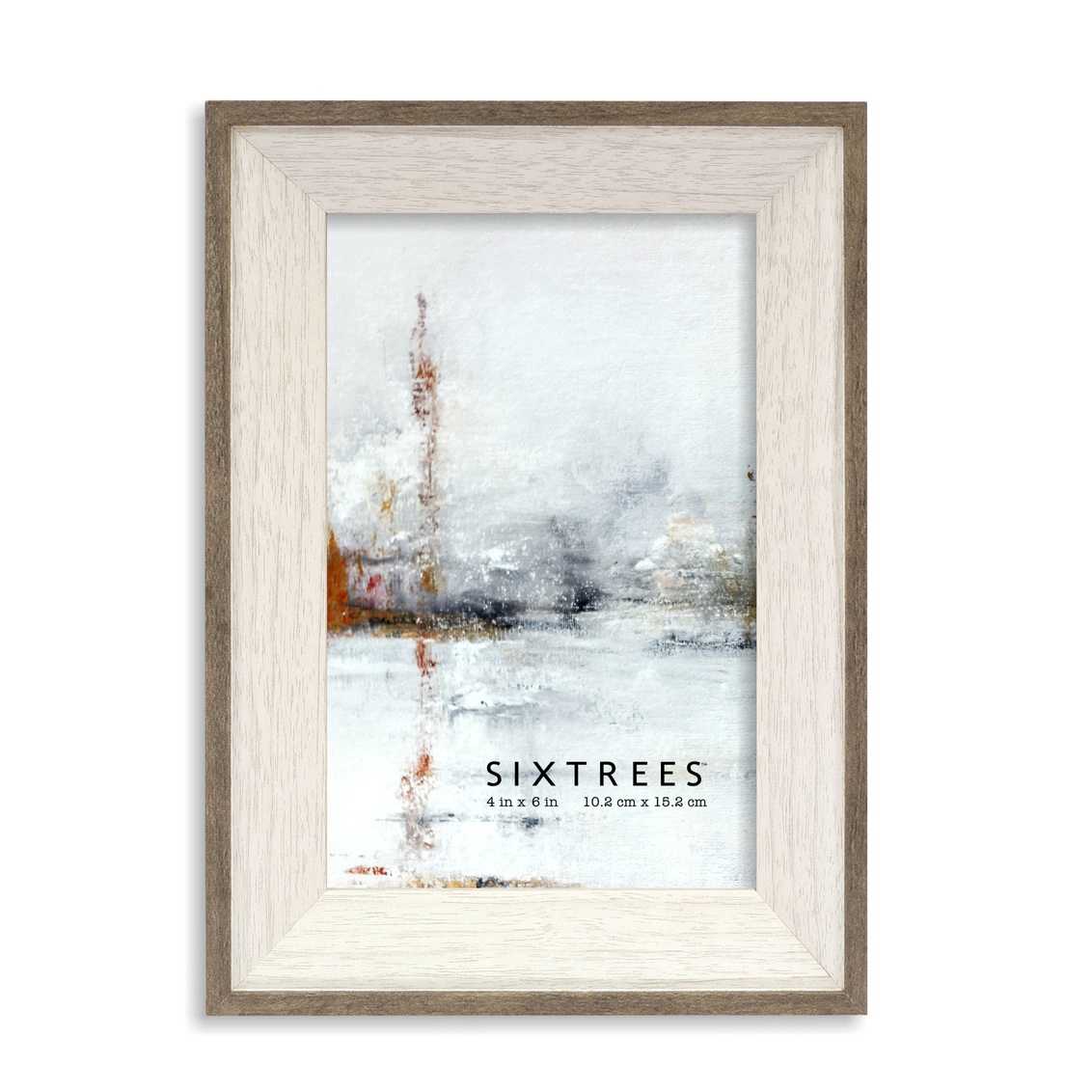 4 x 6 in. Emma Grey & White Wood Picture Frame