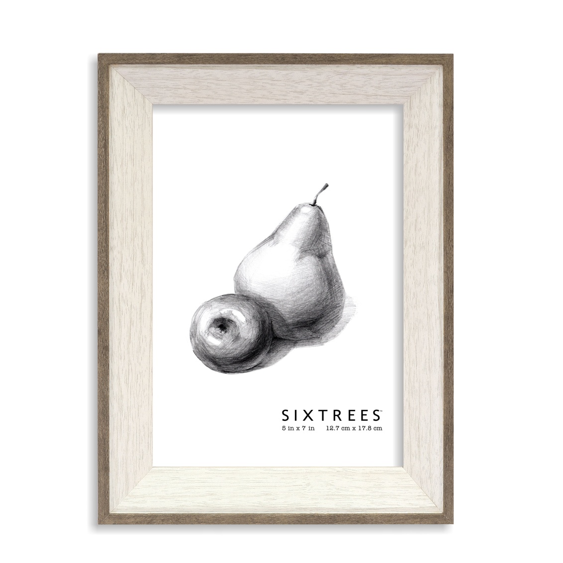 5 x 7 in. Emma Grey & White Wood Picture Frame