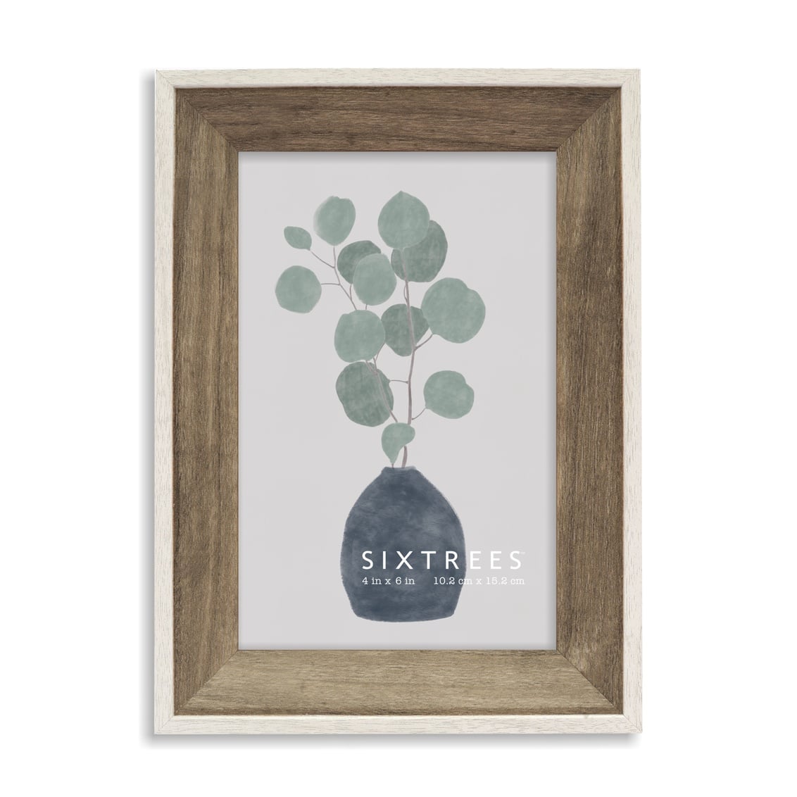 4 x 6 in. Emma White & Grey Wood Picture Frame