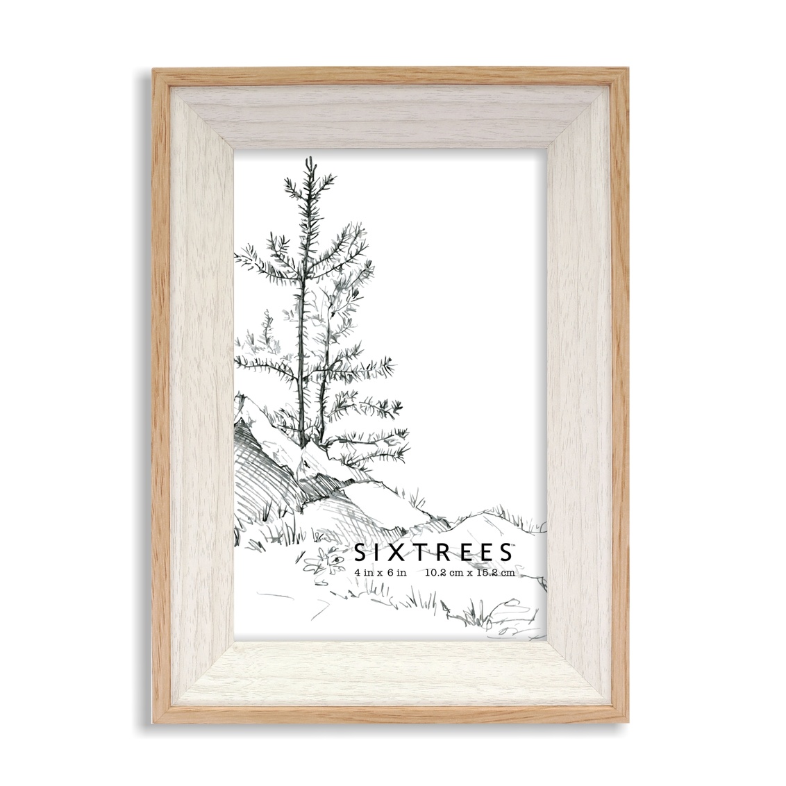 4 x 6 in. Emma Bamboo & White Wood Picture Frame