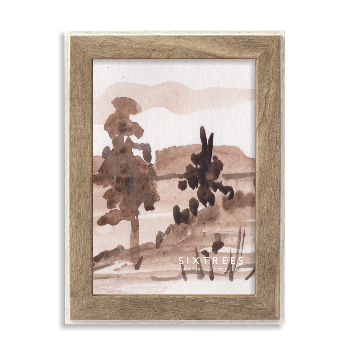 5 x 7 in. Sophia White & Grey Wood Picture Frame