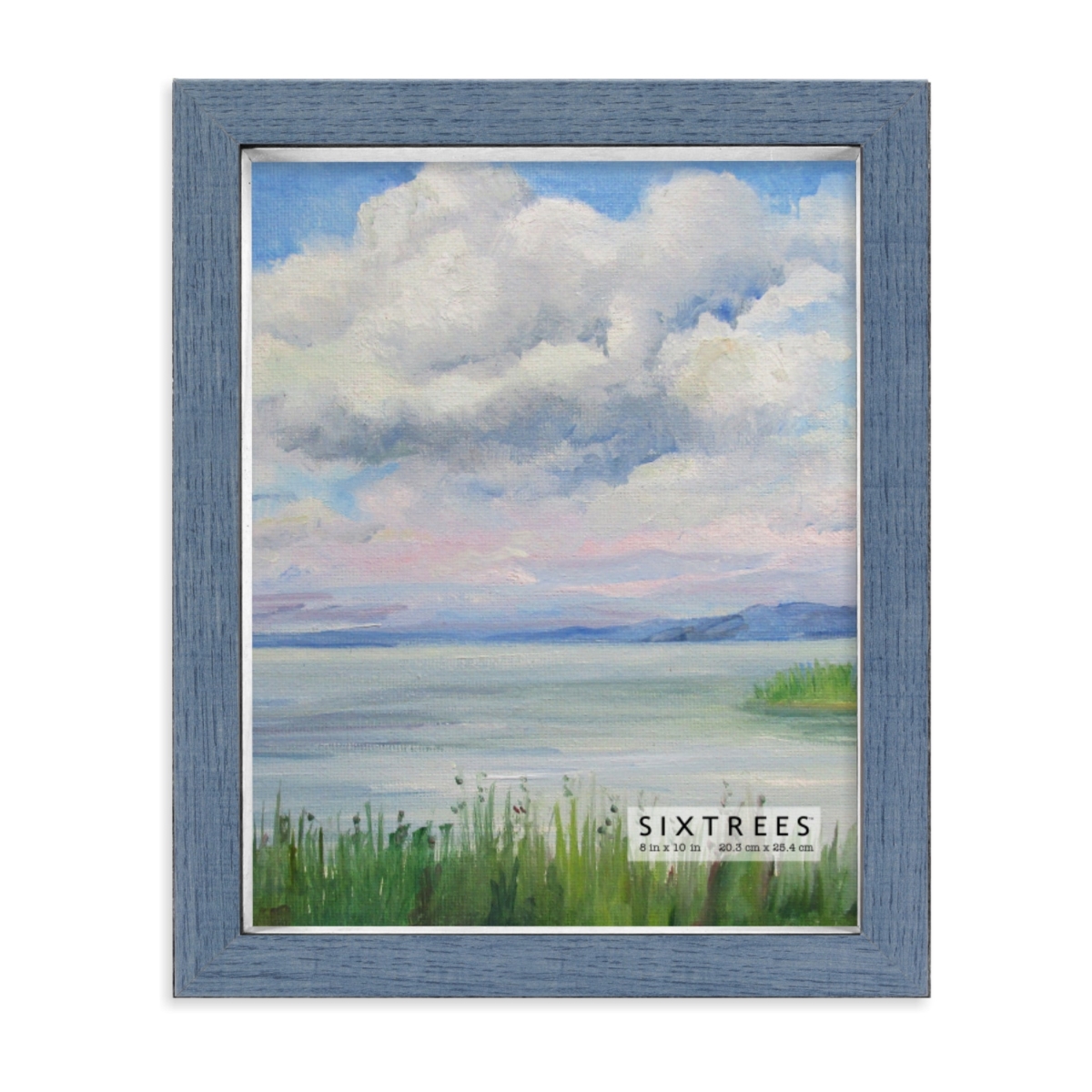 8 x 10 in. Lawrence Blue & White Wood Picture Frame