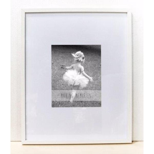 WD22916-80 16 x 20 in.Logan White Picture Frame - Matted to 8 x 10 in.