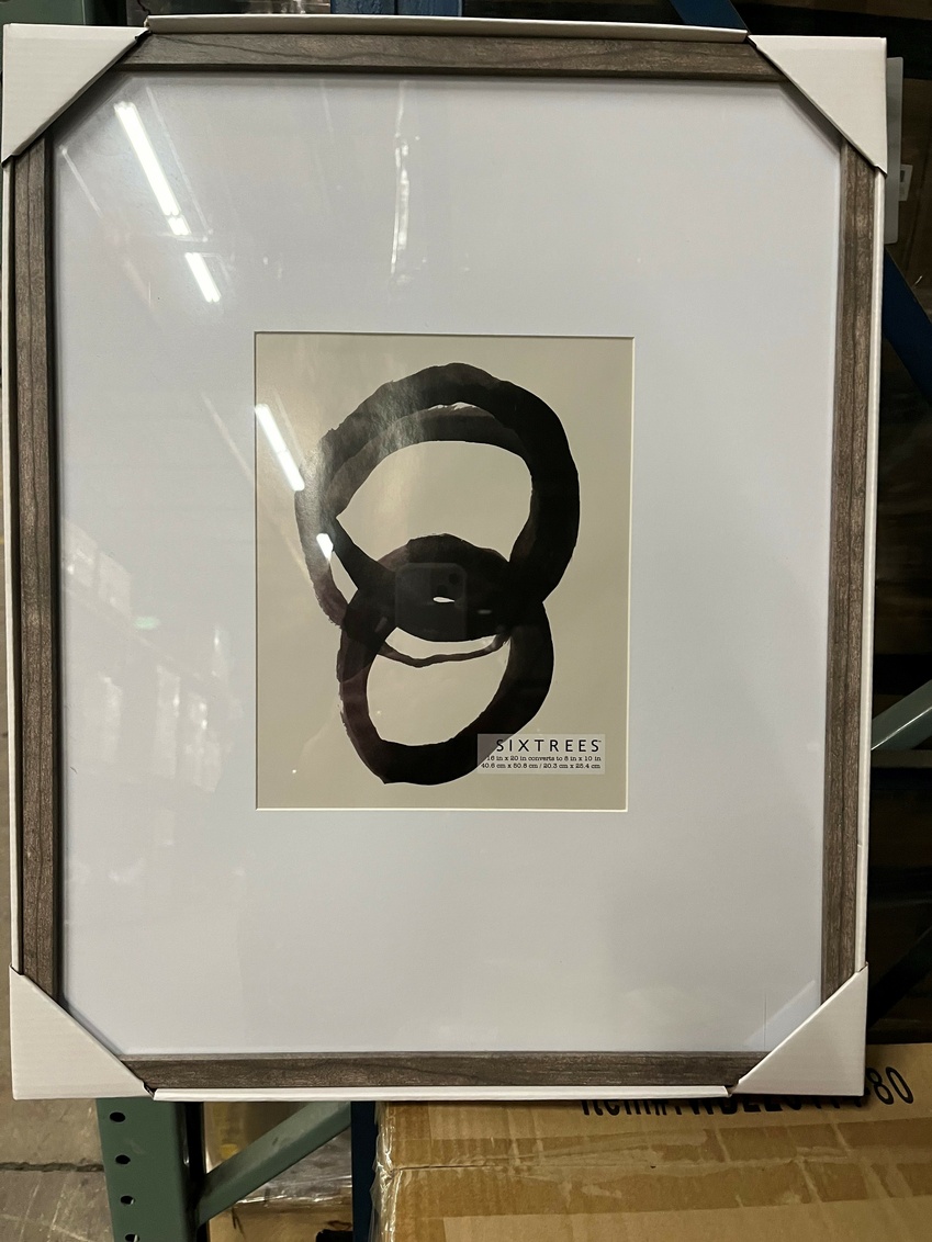 WD22816-80 16 x 20 in. Logan Grey Picture Frame - Matted to 8 x 10 in.