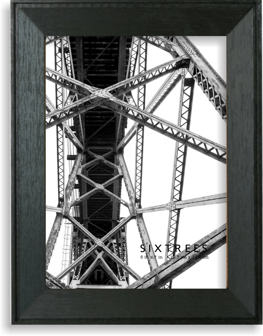 WD13157 5 x 7 in. Fayette Black Picture Frame