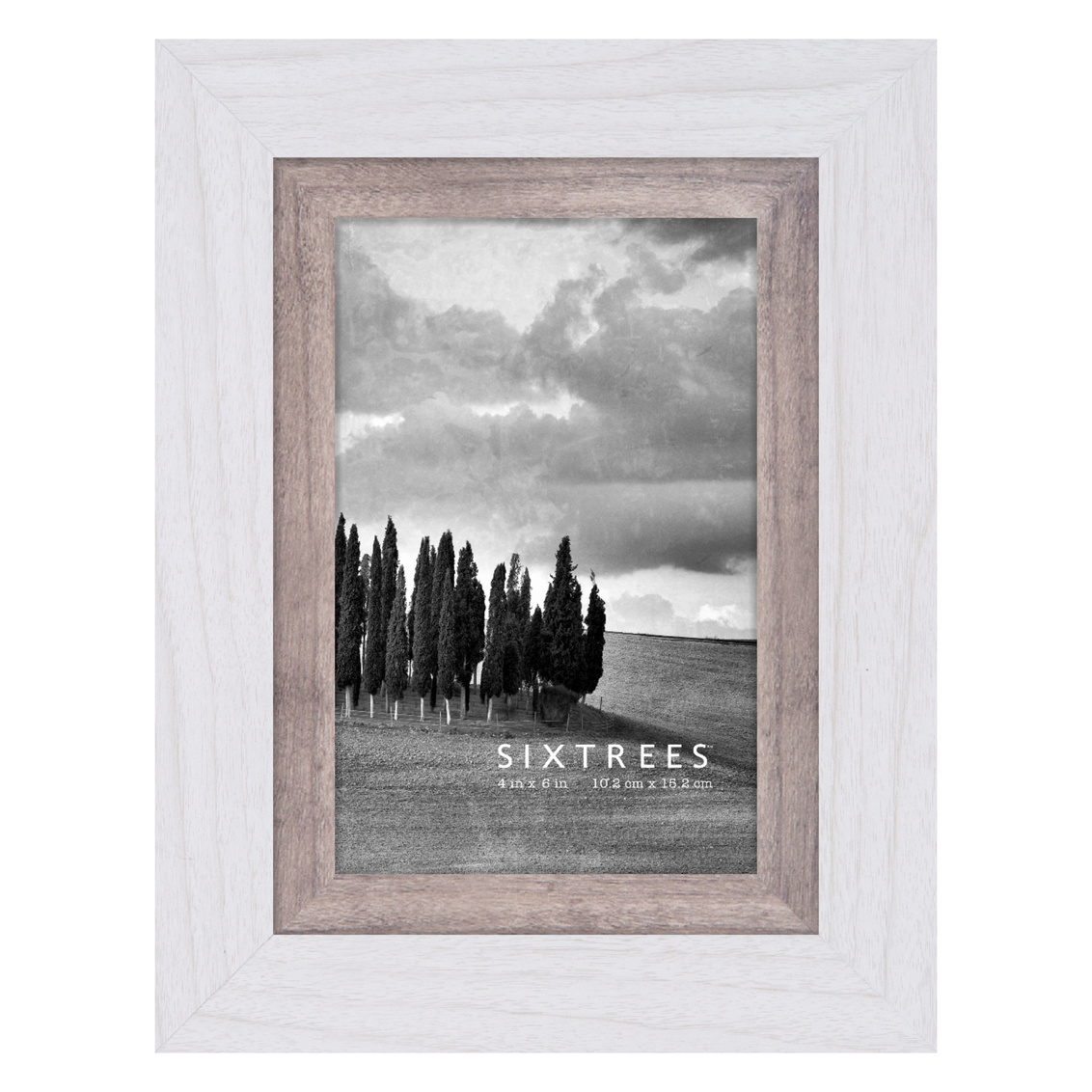 WD20646 4 x 6 in. Shelby White & Grey Picture Frame
