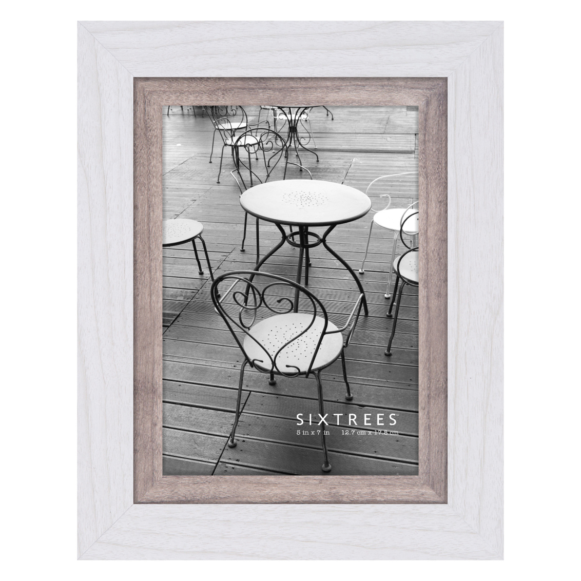 WD20657 5 x 7 in. Shelby White & Grey Picture Frame