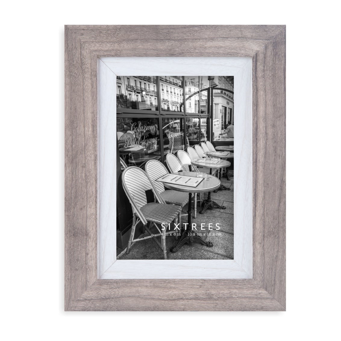 WD20746 4 x 6 in. Shelby Grey & White Picture Frame