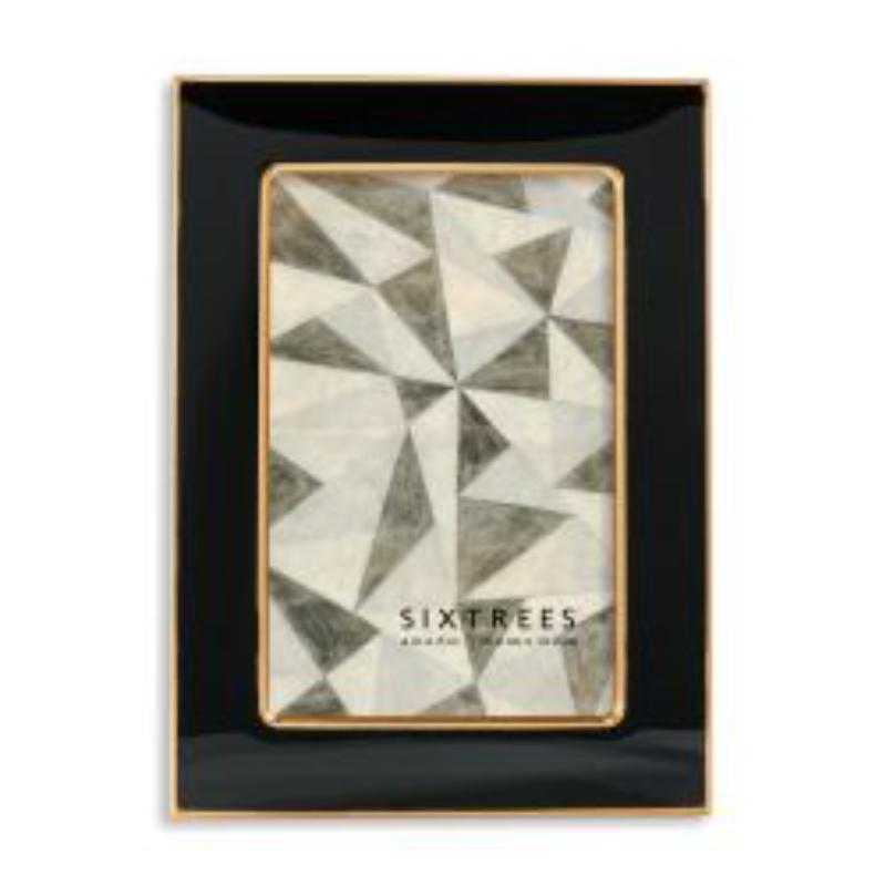 10146 4 x 6 in. Ava Black & Gold Enamel Picture Frame