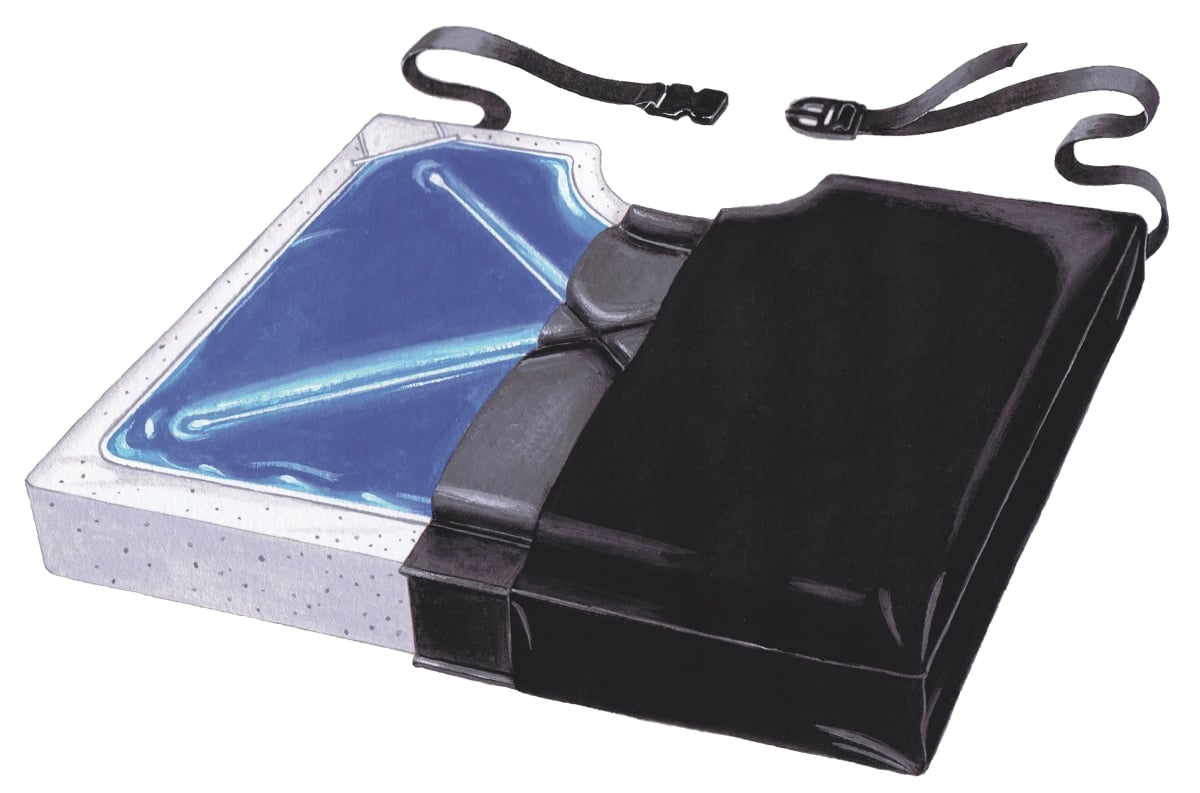 Picture of Skil-Care 751035 18 in. Gel-Foam Vinyl X-Cushion, Wheelchair Occyx Cutout with LSI Cover