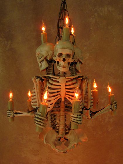 Three Harvey Jr. Skeletons Holding Candles