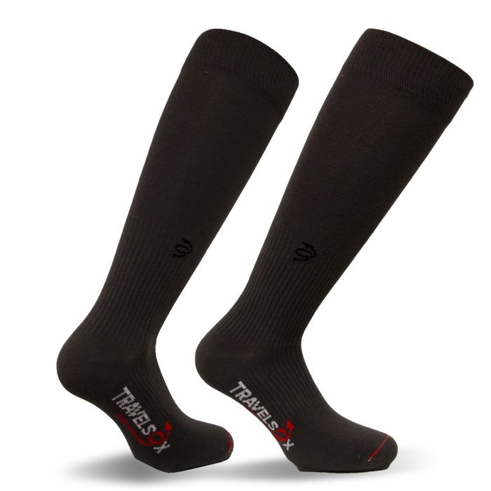 TS1000-GR-LG Travelsox Patented Graduated Compression OTC Flight Travel Socks, Grey - Large