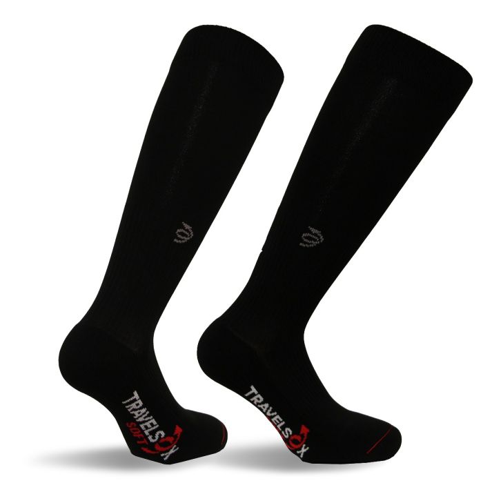 TSS6000-BK-XLG Travelsox Soft Padding OTC Socks, Black - Extra Large