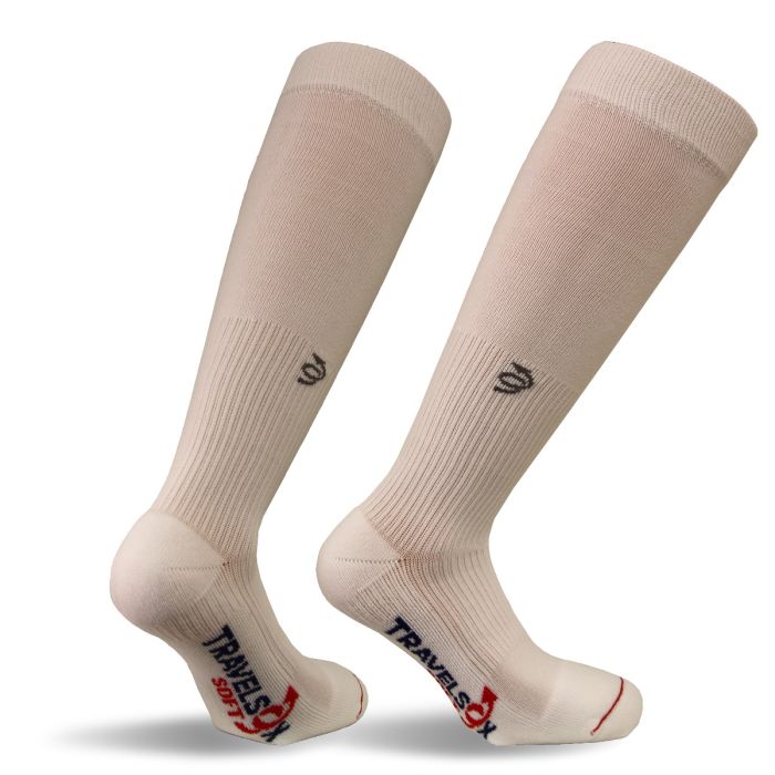 TSS6000-W-XLG Travelsox Soft Padding OTC Socks, White - Extra Large