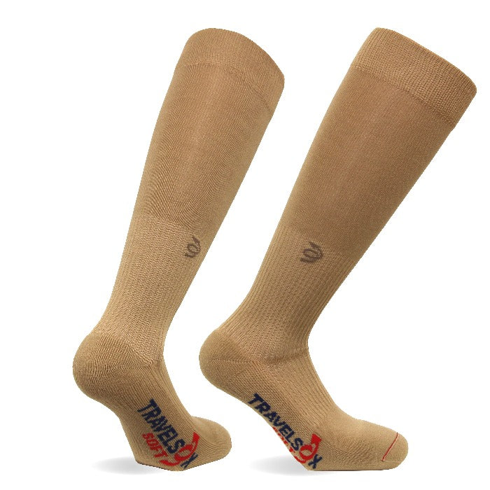 TSS6000-KH-LG Travelsox Soft Padding OTC Socks, Khaki - Large