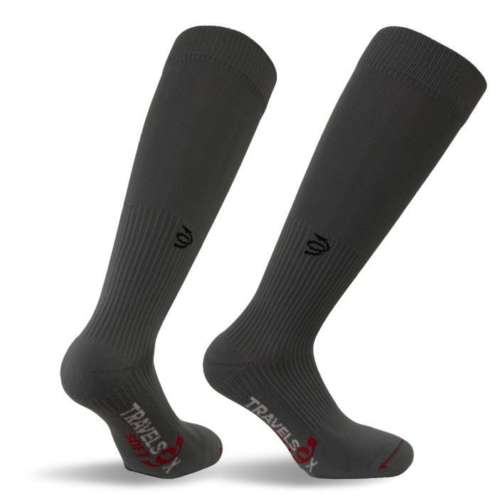 TSS6000-GR-MD Travelsox Soft Padding OTC Socks, Grey - Medium