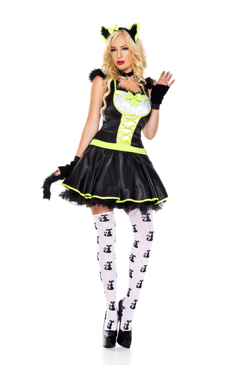 6 Piece Furry Cats Meow Costume, Medium & Large