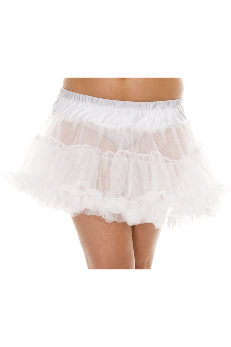 Picture of Music Legs 711Q-WHITE Plus Size Tulle Petticoat - White