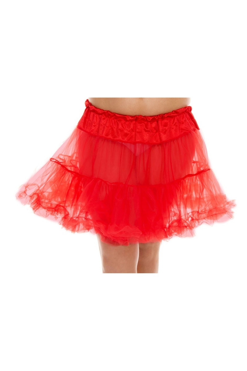 Picture of Music Legs 711Q-RED Plus Size Tulle Petticoat - Red