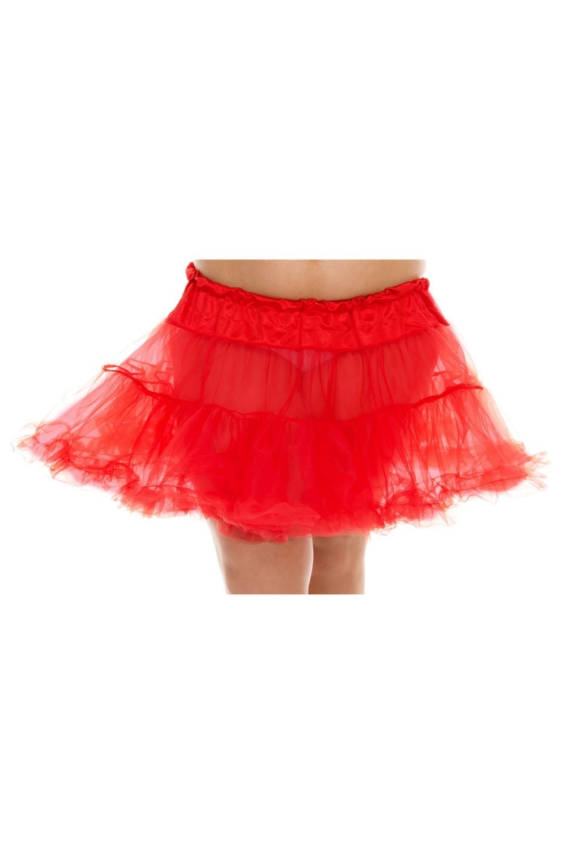 Plus Size Trim Petticoat - Red