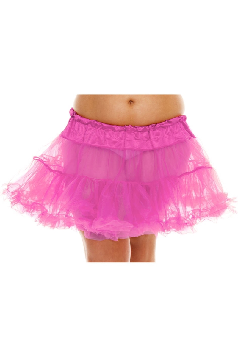 Picture of Music Legs 721Q-PINK Plus Size Trim Petticoat - Pink