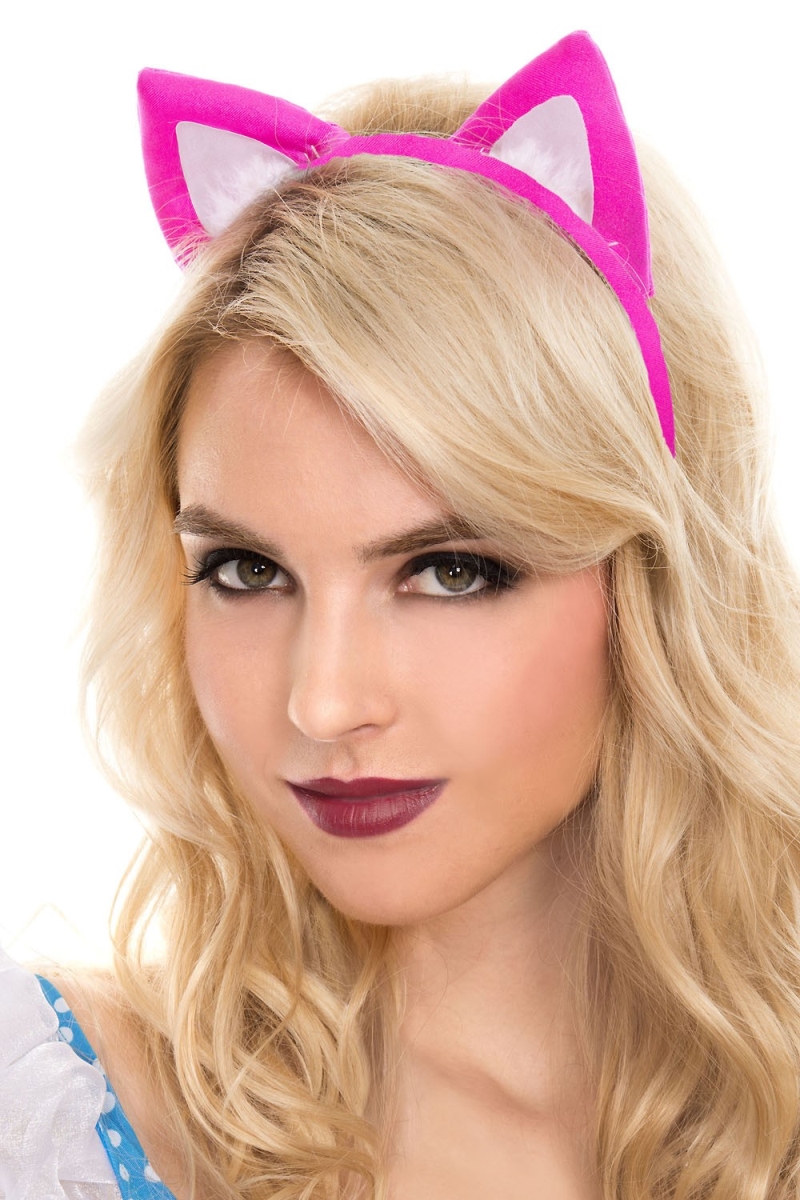 Cat Ears with Headband - Hot Pink