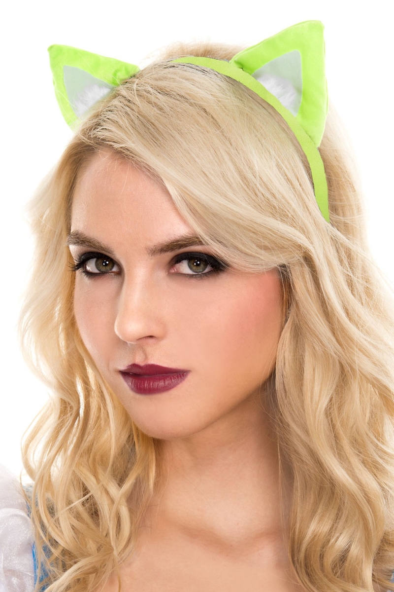 Picture of Music Legs 311-NEONGREEN Cat Ears with Headband - Neon Green