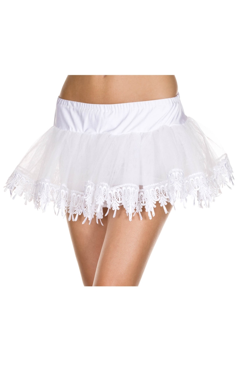 Picture of Music Legs 713-WHITE Tear Drop Net Petticoat - White