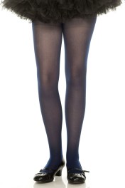 Girls Opaque Tights, Navy - Extra Large