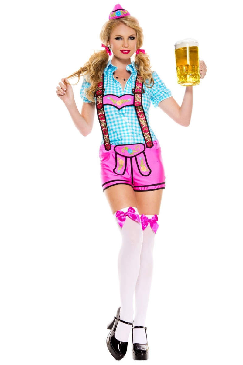 4 Piece Lady Lederhosen Costume - Extra Small