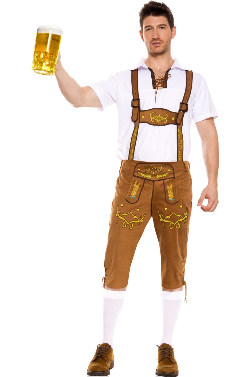 76018-M 2 Piece Mens Bavarian Lederhosen Costume - Medium