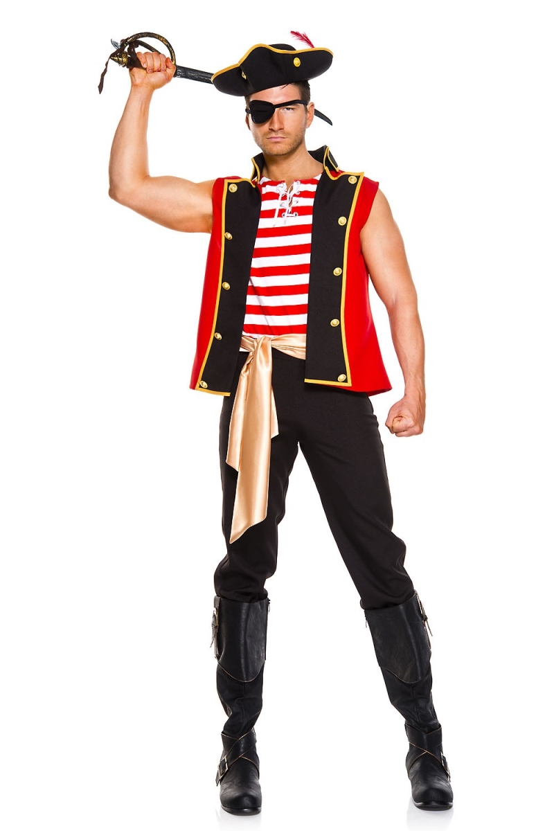 76028-L 6 Piece Mens Plunderous Pirate Costume - Large