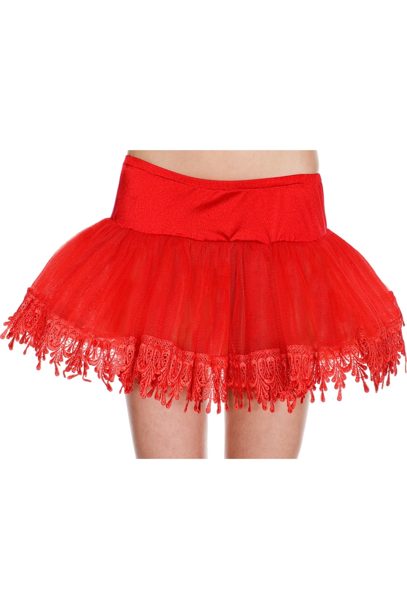 Picture of Music Legs 713-RED Tear Drop Net Petticoat, Red