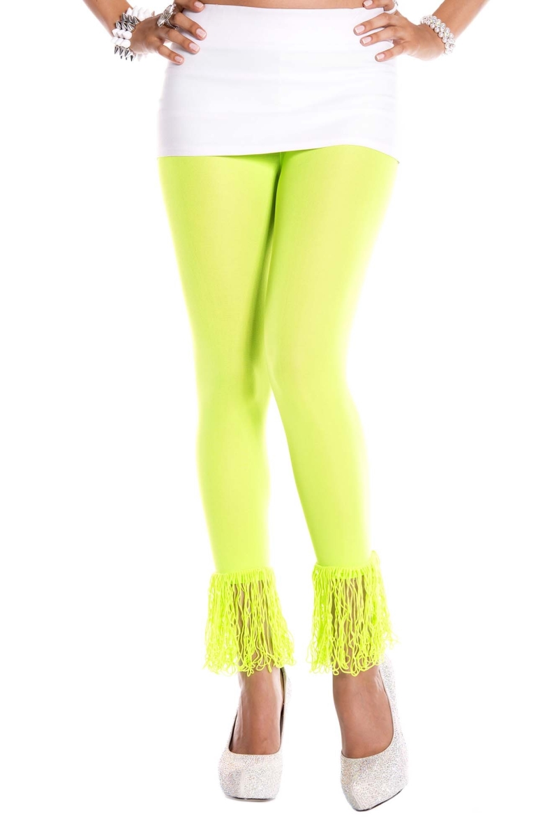 Fringed Leggings, Neon Green