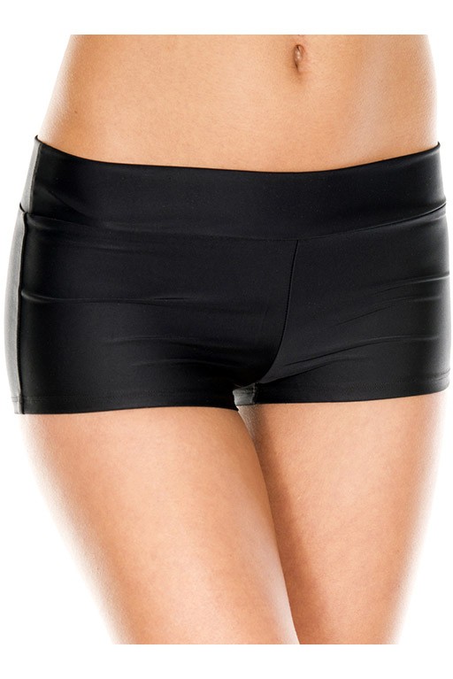 121-BLACK Stretch Booty Shorts, Black
