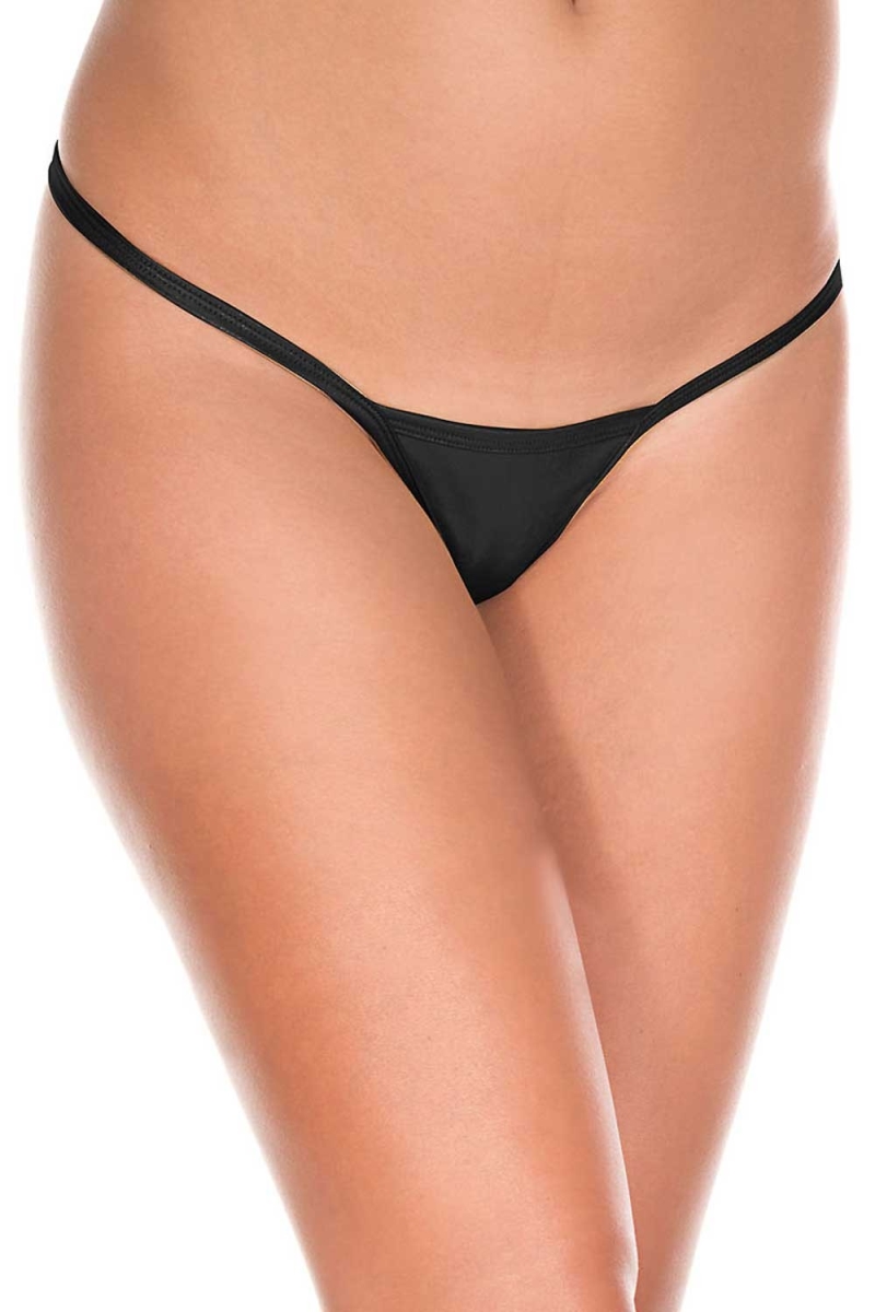 109-BLACK Metallic G-String, Black