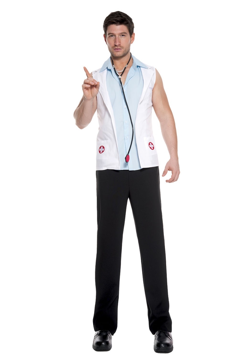 76617-XL 2 Piece Collared Coat with Cross Appliques with Stethoscope, Extra Large
