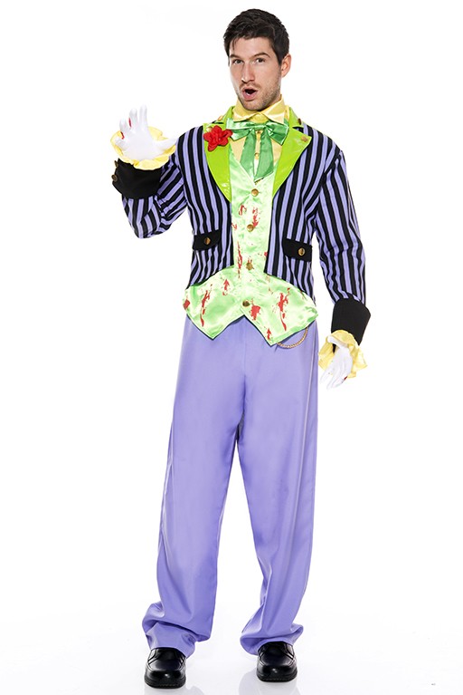Picture of Music Legs 76627-M 4 Piece Satin Top with Bow & Attached Striped Tuxedo with Faux Pockets&#44; Medium