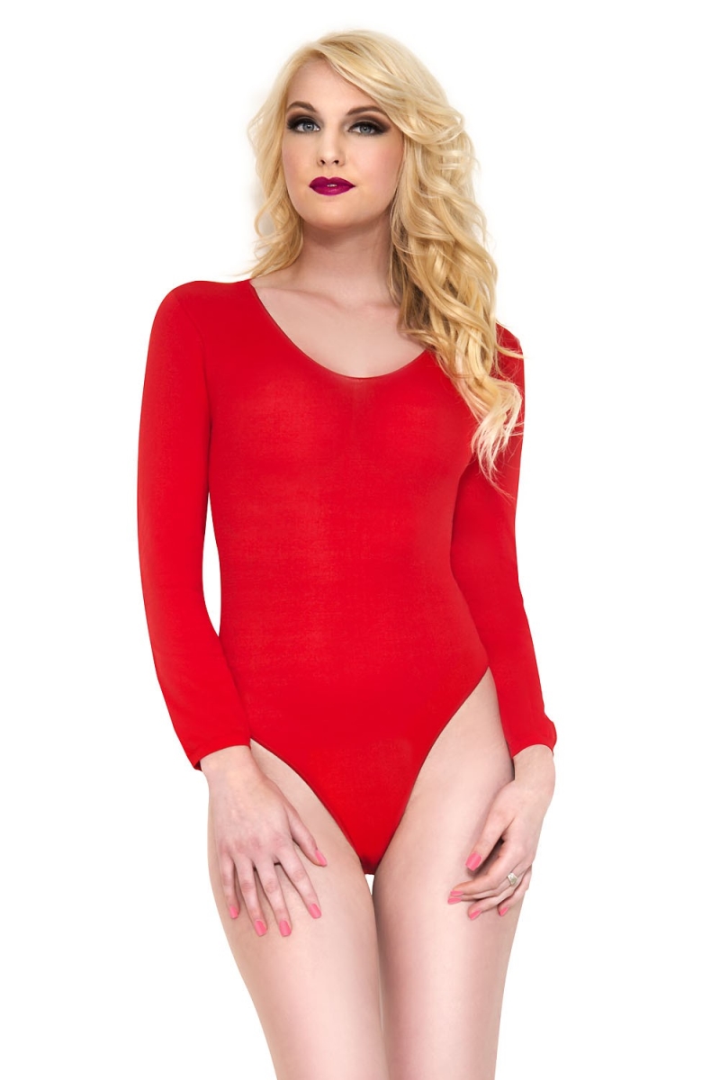 Long Sleeve Opaque Teddy Accessories, Red