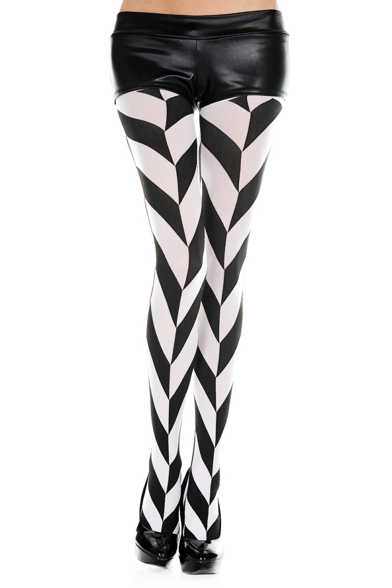 White Skeleton Skull Print Spandex Pantyhose