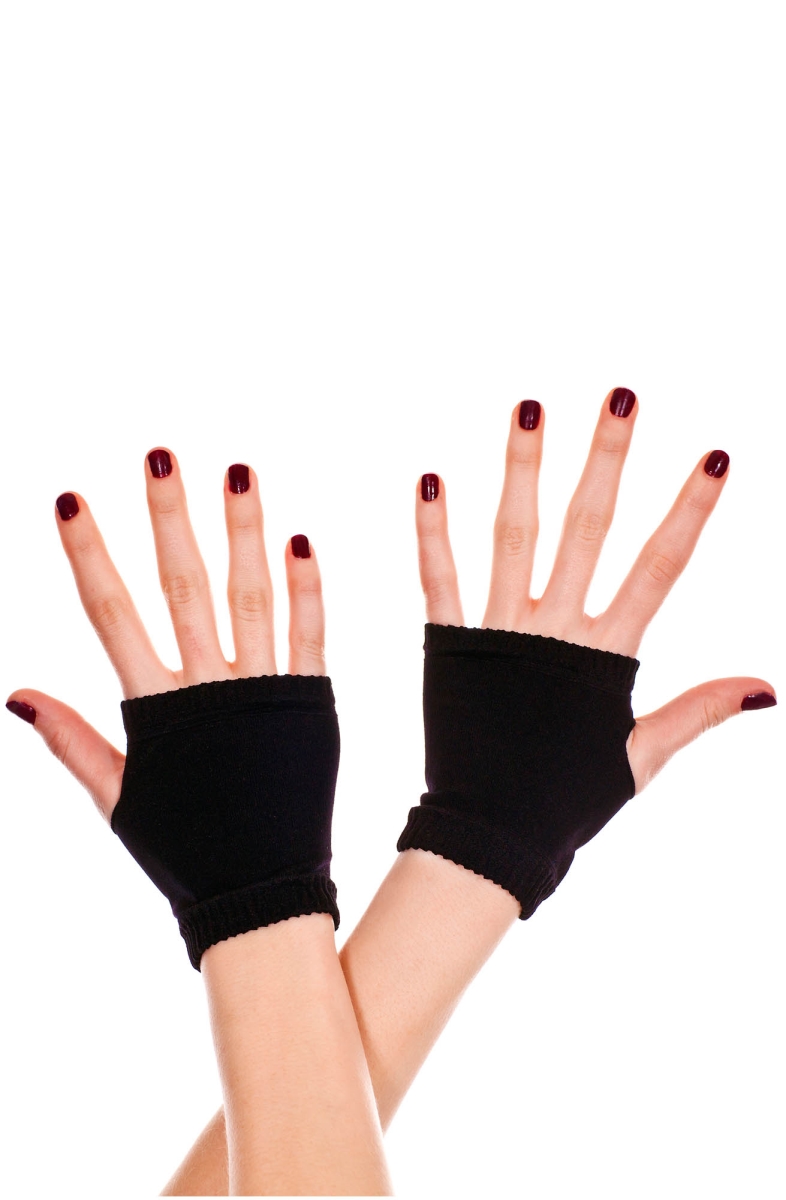 Picture of Music Legs 479- BLACK Simple Plain Fingerless Gloves - Black - One Size